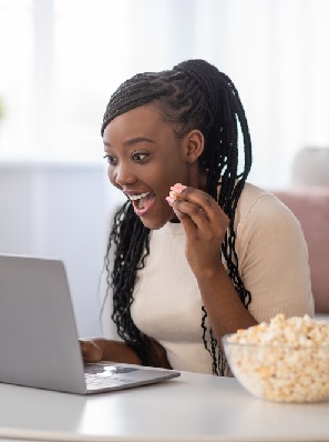 enjoying the fast internet